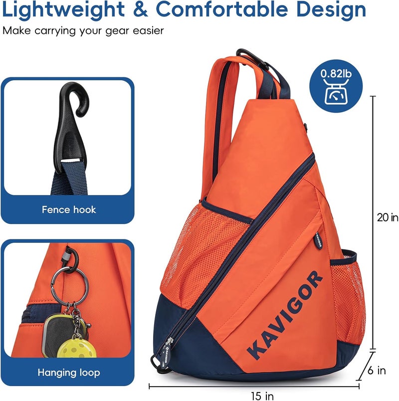 KAVIGOR 2025 Pickleball Sling Bag, Convertible Ultra-Light Backpack with Skin-Soft Fabric & Wet/Dry Pocket, Fits 4 Paddles + Gear - Image 5